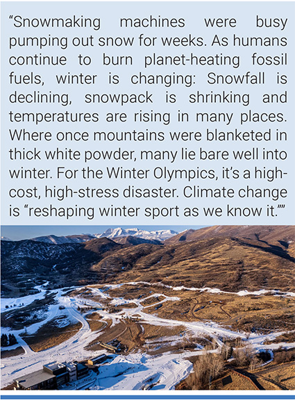 Soldier Hollow Nordic Center, a venue for events during the 2002 Winter Olympics in January 2026. The city, which will host the 2034 Games, saw just 0.1 inches of snow in January. Photo: Matthew Hamon.