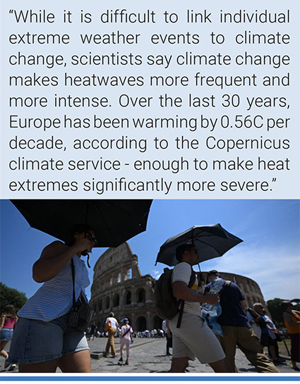 Red heatwave alerts have been issued in several Italian cities including Rome. Photo credit: Getty Images.