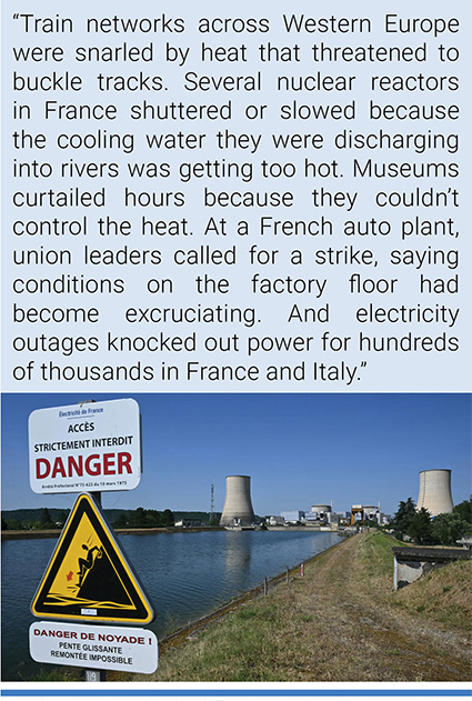 The Golfech nuclear plant in France after officials shut it down as a result of high temperatures. Photo credit: Lionel Bonaventure/Agence France-Presse — Getty Images.