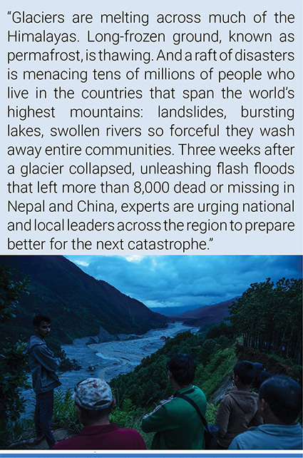 A view of the Trishuli River after the deadly flooding that swept away homes in Betrawati, Nepal. Photo credit: Lam Yik Fei/New York Times.