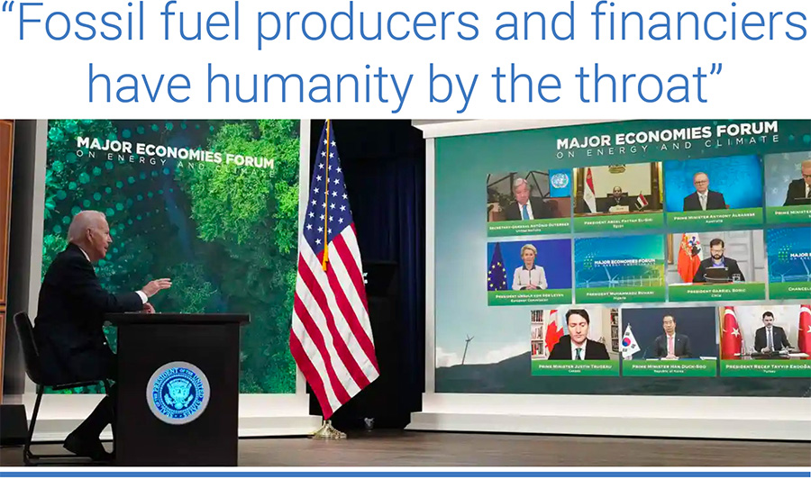 “Fossil fuel producers and financiers have humanity by the throat"