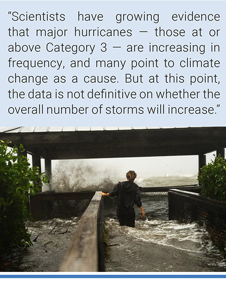 Megan Kessler wades through storm surge flooding in Gulfport, Florida. as Hurricane Helene passes through. Photo: Thomas Simonetti/Washington Post.